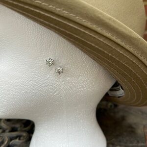 E. Pair 1 carat solitaire Moissanite stud earrings.